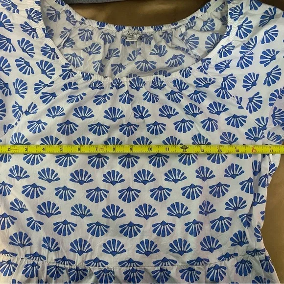 J. Crew Mini Dress Blue and White Floral Long Sleeve Dress - Picture 13 of 16